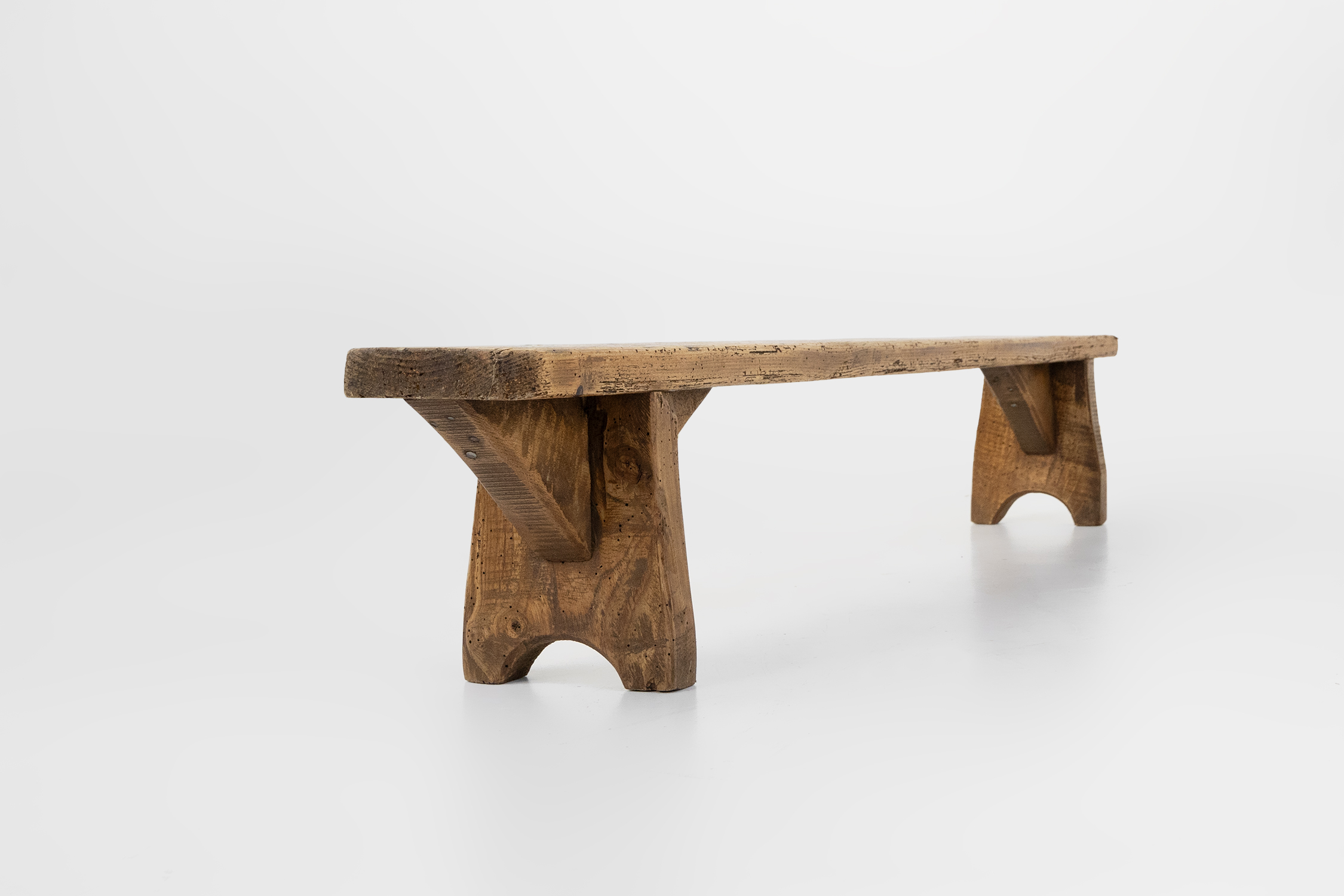 Mid century low wooden bench, France ca. 1850thumbnail